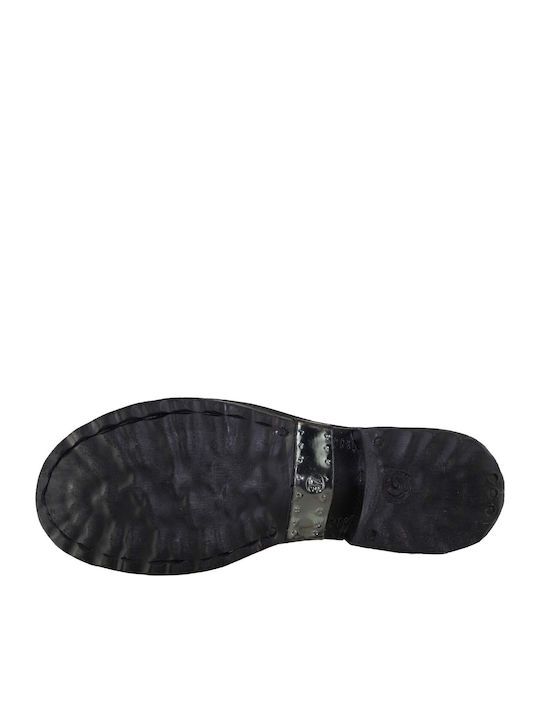 Leder Stiefeletten Damen Schwarz