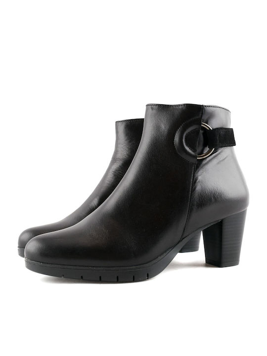 Patricia Miller Leather Women's Chelsea Boots with Medium Heel Black