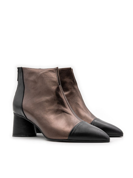 Βαβουλάς Leder Damen Knöchelstiefel Braun