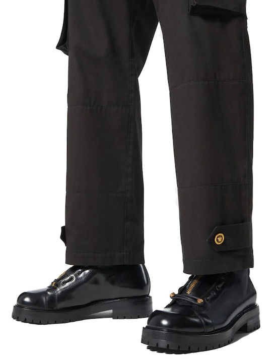 Leather Black Men's Boots with Zipper