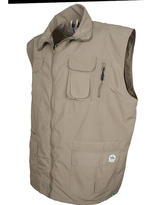 Sleeveless Jacket Beige