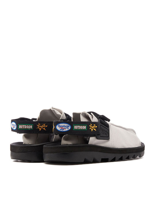 Beatnik Leder Herrensandalen in Gray Farbe