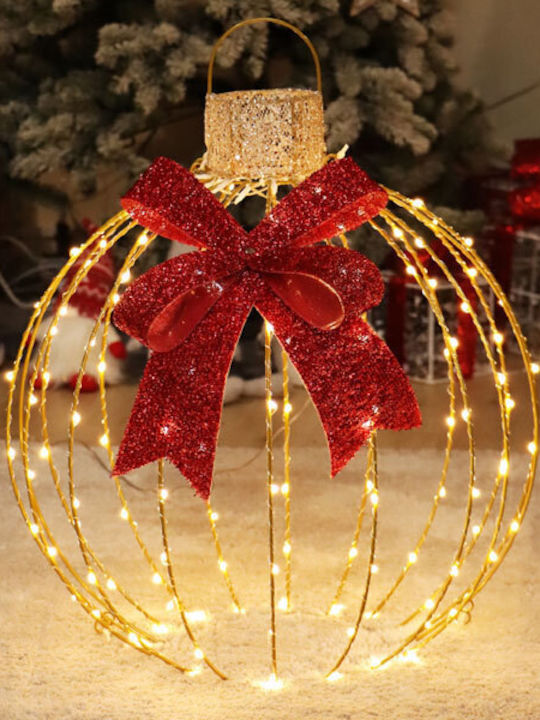 Aca Illuminated Christmas Plastic Figure Ball Gold