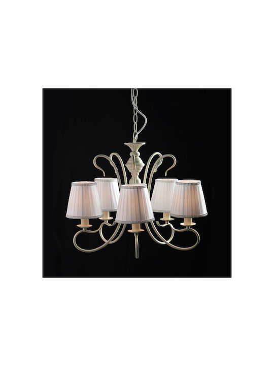 Aca Dijon Chandelier Lampshade 5xE14 White 93cm DL7615