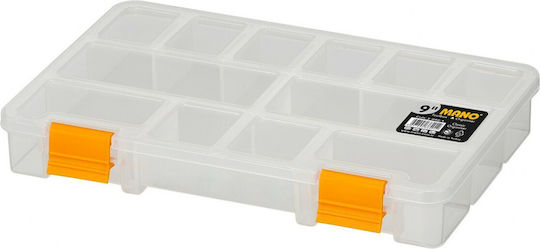 Mano 9 Classic Transparent Tool Compartment Organiser 12 Slot Transparent 23x15x3.3cm
