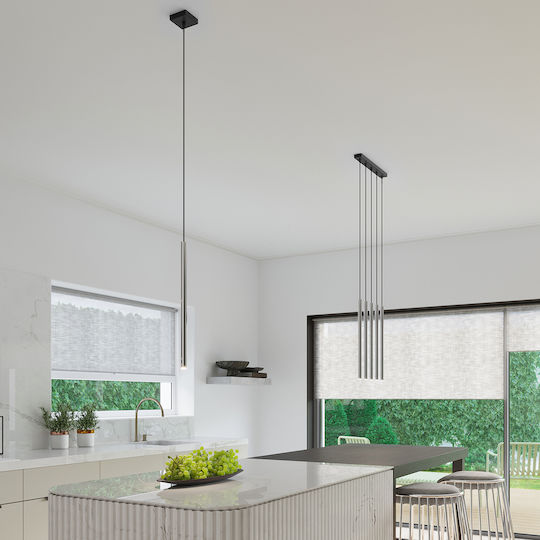 Sollux Pastelo Κρεμαστό Φωτιστικό Ασημί με Ντουί G9 8x8x100εκ.