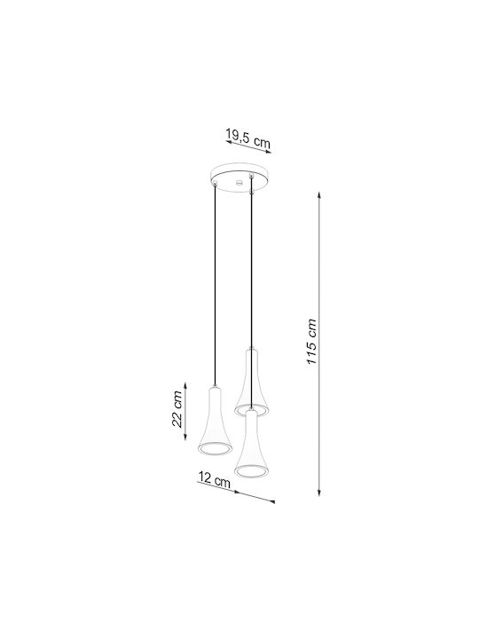 Sollux Rea Pendant Light Gray with Socket E14, E.14 48x48x21cm