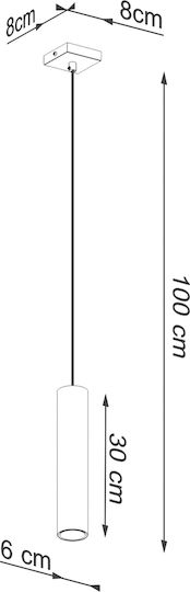 Sollux Lagos Κρεμαστό Φωτιστικό Χρυσό με Ντουί GU10 9x8.5x36εκ.