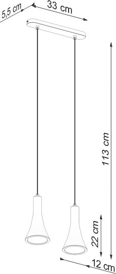 Sollux Висящо Осветително Тяло Сив Rail с Цокъл E14, E.14 38x38x21см.