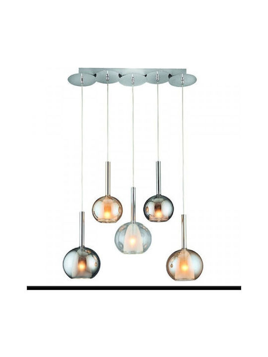 ARlight Pendant Chandelier for 7 Bulbs E14, E.14 Brown