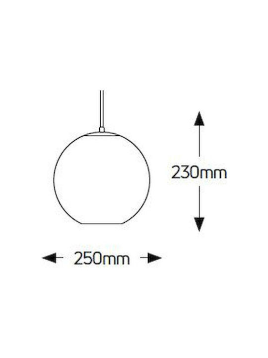 Geyer Pendant Light White with Socket E27 25x230cm