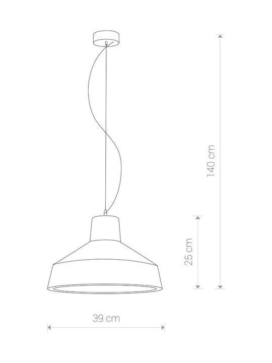 Nowodvorski Max Gupsum Pendant Light Single-Light for Socket E27 White