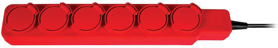 VK Lighting Smart Steckdosenleiste 6 Positionen mit Kabel 1.5m Rot