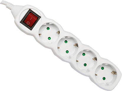 Com Power Strip 4 Positions with Switch and Cable 3m