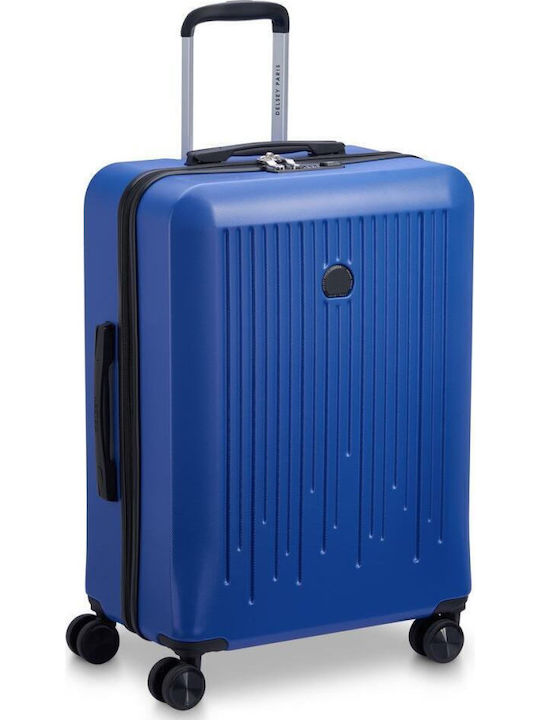 Delsey Christine Medium Hard Blue Suitcase Travel With 4 Wheels Height 65.5cm