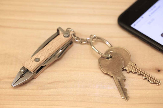 Kikkerland Mini Keychain Pliers Multitool Beige