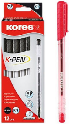 Kores Στυλό Ballpoint με Κόκκινο Mελάνι K1 M Super Slide