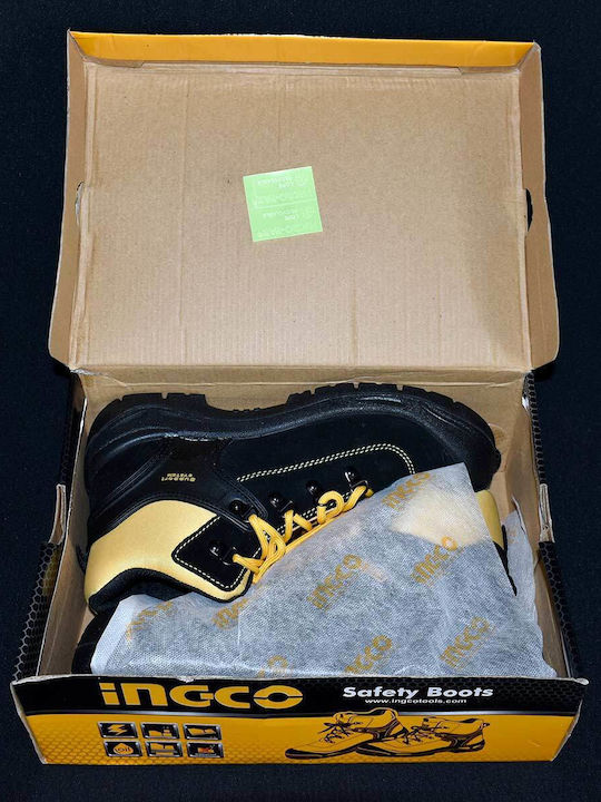 Ingco Boots Safety S1P with Certification P, AN,SRC