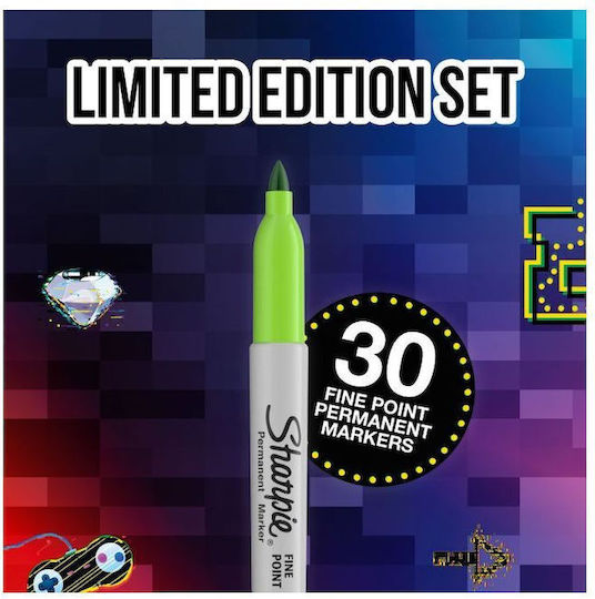 Sharpie Markere Permanente 1mm Multicolor 30buc