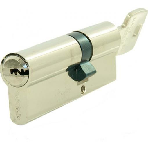 Gevy Zylinderschloss Sicherheits 60mm (27-33) mit Knauf und 5 Schlüssel Silber