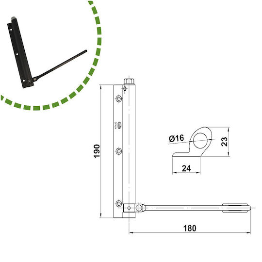 Amig Door Return Mechanism for Doors up to 180cm and 40kg White