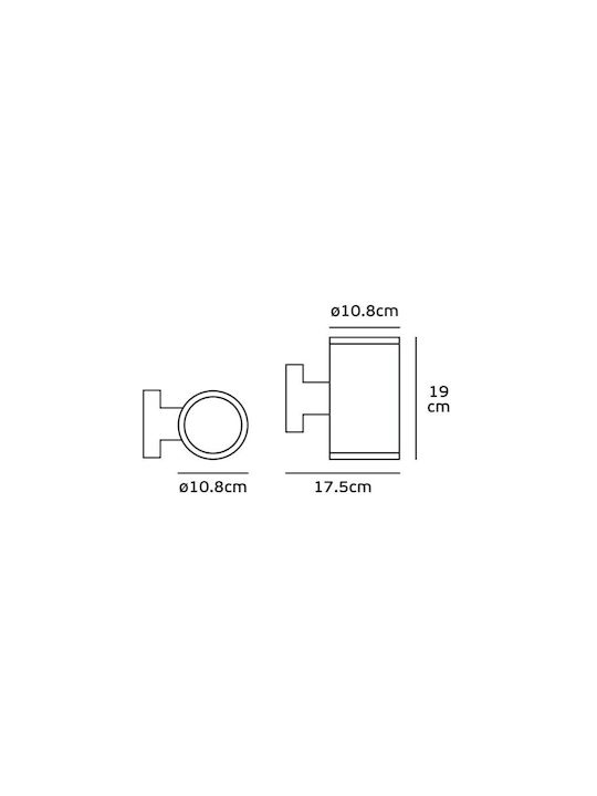 VK Lighting VK/01058/W Wall-Mounted Outdoor Spot E27 IP54