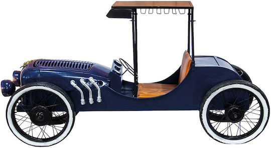 Metal Oldtimer Masă Bar Din Lemn Cu Ramă Metalică Albastră 230x67x120cm