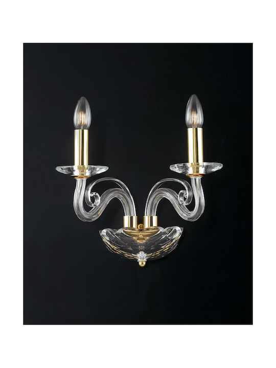 Fan Europe Epoque AP2 Vintage Lamp Wall with Socket E14 Transparent 36x23cm