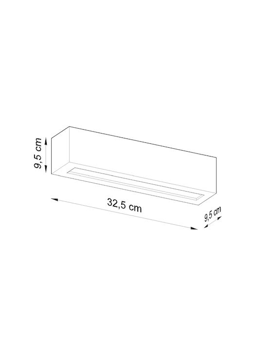 Sollux Vega Lumină De perete Negru 40x20x15cm