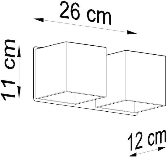 Sollux Quad 2 Modern Lamp Wall Gray 26x14x14cm