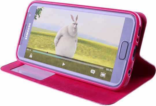 Volte-Tel Buchen Sie Synthetisches Leder Rosa (Galaxy S7)