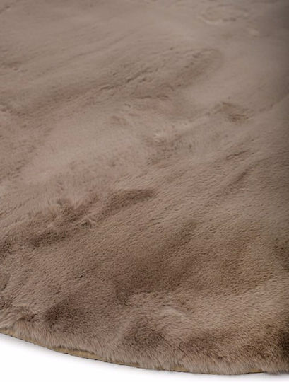 Persika Cloud Rug Round Shaggy Furry Beige 11