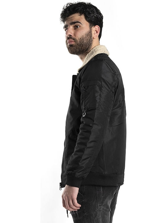 Aviator Men's Winter Bomber Jacket BLACK