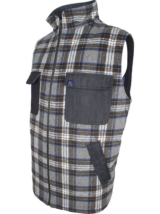 Ärmellos Jacke Plaid