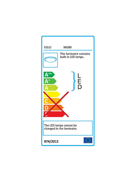 Eglo Margitta Klassisch Glas Deckenleuchte mit Integrierter LED 25Stück Weiß