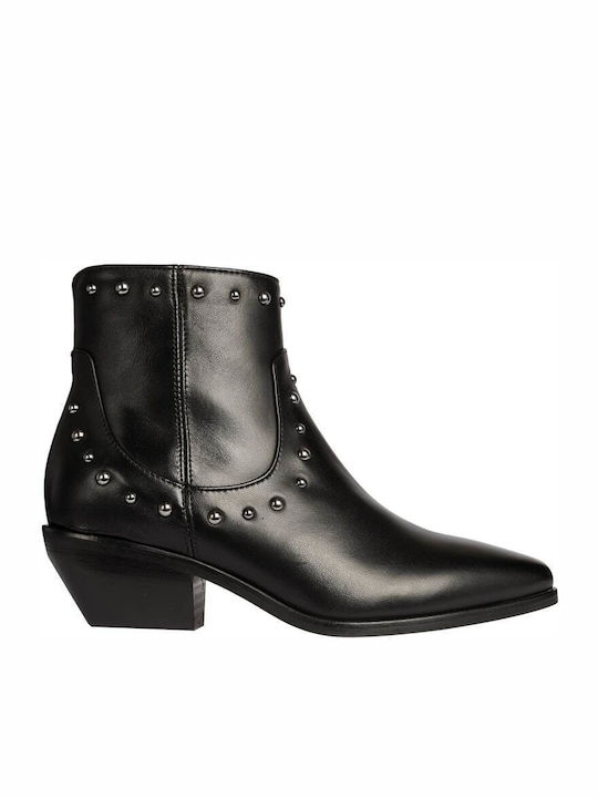 Gianni del Prette Leder Damen Knöchelstiefel Schwarz