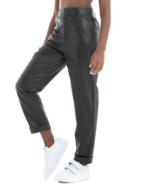 Black & Black Women's Fabric Trousers Black