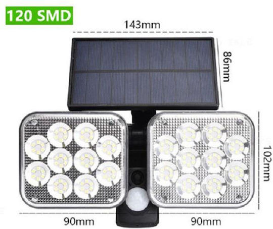 Wall Mounted Solar Light 1500lm Cold White 6000K with Motion Sensor and Photocell IP65 21cmx17cmcm