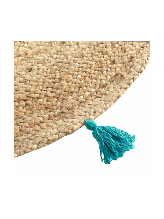 L-c Shira Χαλί Στρογγυλό Καλοκαιρινό Ψάθινο Turquoise Φ120cm