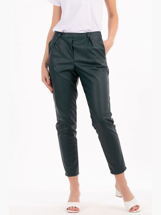 BelleFille Women's Leather Trousers GREEN