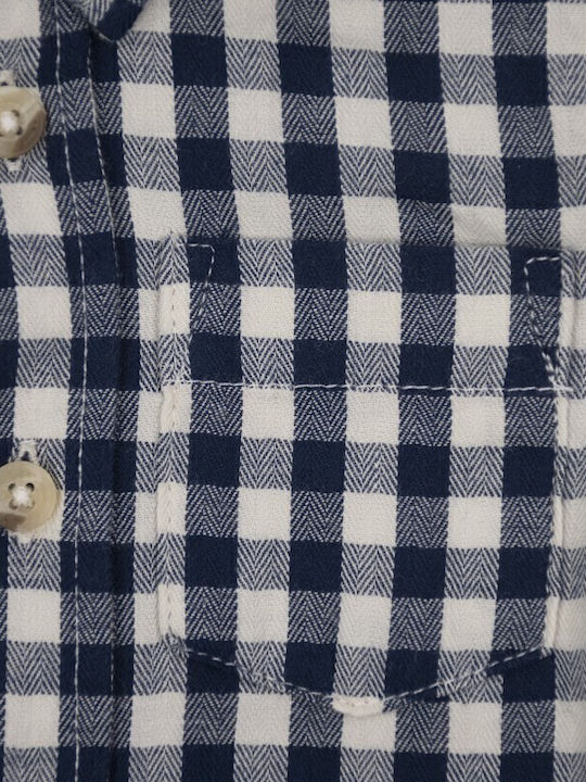 Kids Checked Shirt Long Sleeve Blue