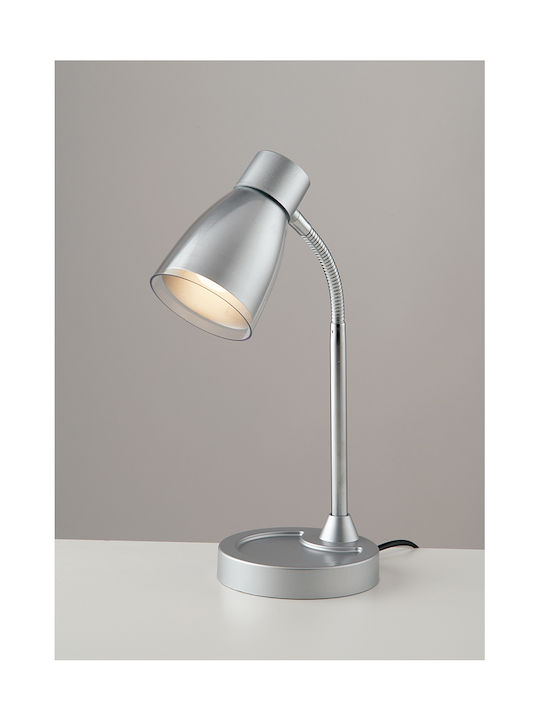 Fan Europe Arkimede Office Lamp with Flexible Arm for Socket E14 in Silver Color