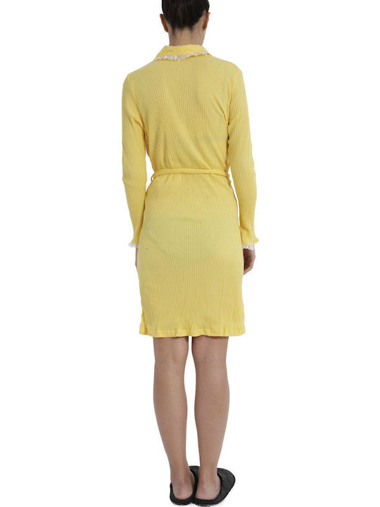 Pepita Winter Women's Robe Yellow