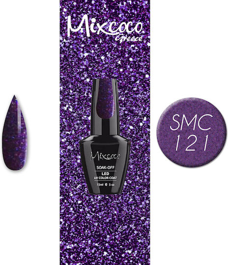 Mixcoco Halb-permanenter Nagellack 121 mit Glitter 121 15ml 1Stück