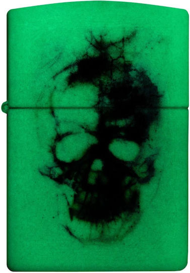Zippo Skull Design Brichetă Rezistentă La Vânt Cu Flacără În Culoare Bej