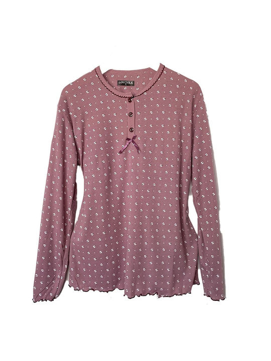 Lovelx Homewear Winter Women's Pyjama Set Cotton Rose