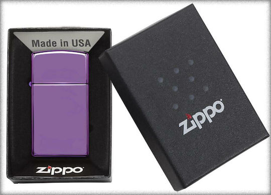Zippo Classic Slim Brichetă Rezistentă La Vânt Cu Flacără În Culoare Violet