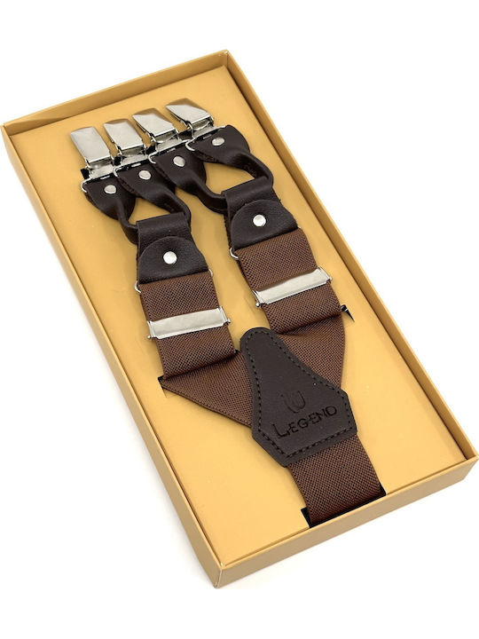 Legend Accessories Τιράντες Μονόχρωμες Καφέ