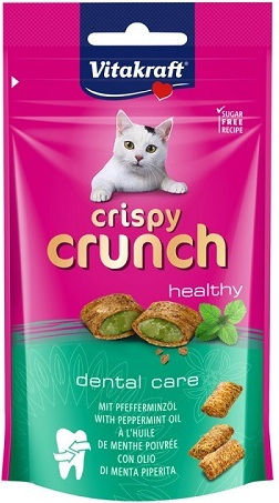 Vitakraft Crispy Crunch Dental Care Κροκέτα με Δύοσμο για Ενήλικες Γάτες 60gr