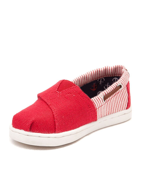 Kids Espradrilles with Hoop & Loop Closure Red Tiny
